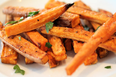 Herbs de Provence Sweet Potato Fries with Lavender Balsamic Honey Mustard Dip