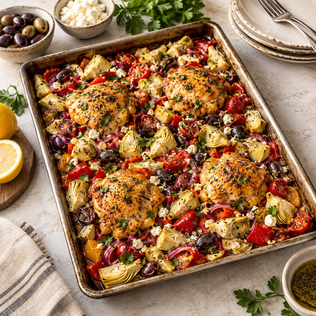 Greek Chicken Sheet Pan Dinner