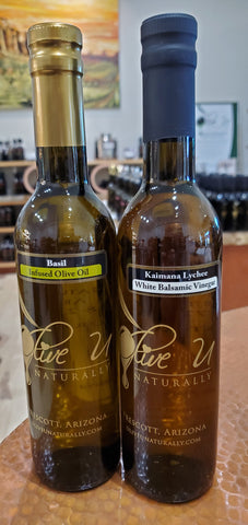 NEW! May Pairing - Basil Olive Oil and Kaimana Lychee White Balsamic